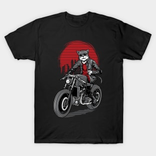 Cat rider motorbike T-Shirt